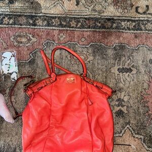 Coach Vibrant Red Leather Tote